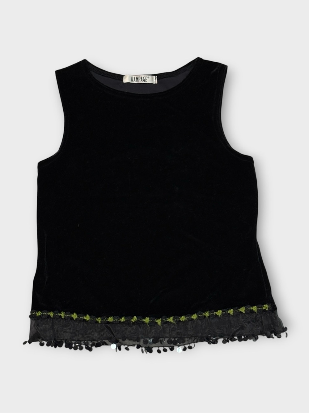 Rampage Velvet Sequin-Trim Tank